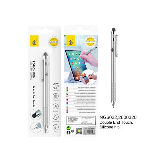 ONEPLUS 2-SIDED TOUCH PEN NG6032 PL FOR PHONES AND TABLETS SILVER